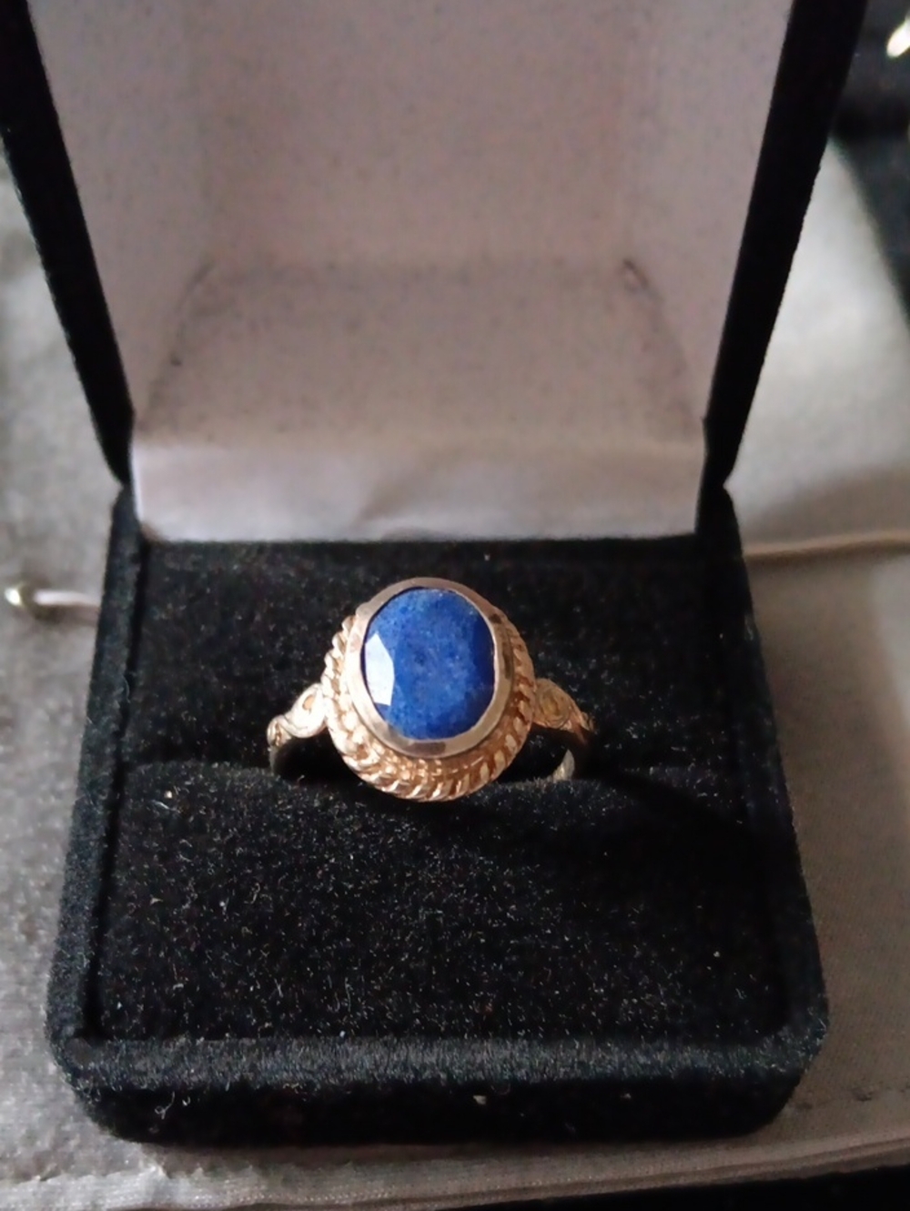 Artisan Crafted Lapis Lazuli Solitaire Ring in Sterling Silver (Size 8.0)
